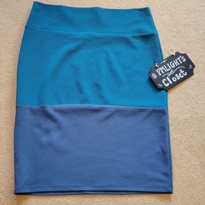 LuLaRoe XL Cassie Skirt Two-Tone Blue Teal